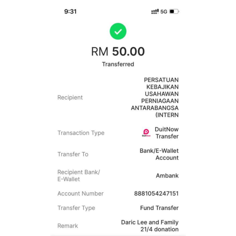 RDE Puchong Cash Donation